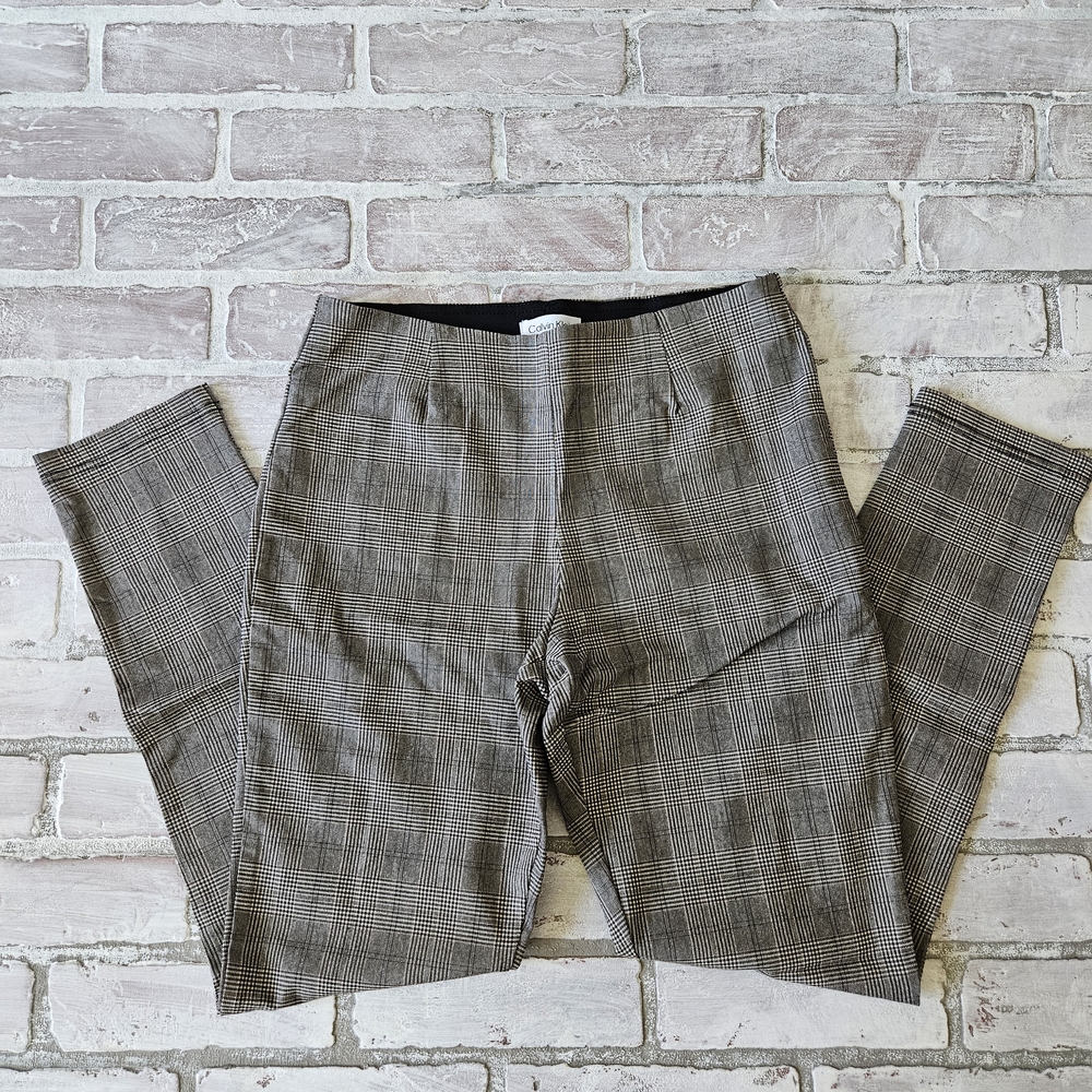 Calvin Klein Women's Plaid Skinny Dress Pants